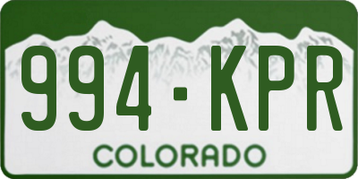 CO license plate 994KPR