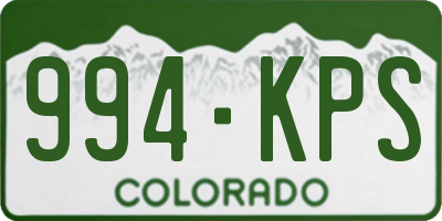 CO license plate 994KPS