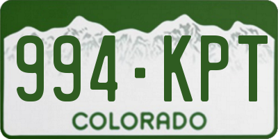CO license plate 994KPT