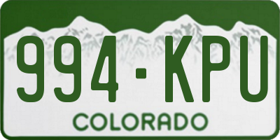 CO license plate 994KPU