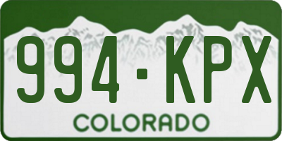 CO license plate 994KPX
