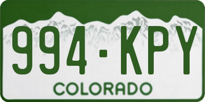 CO license plate 994KPY