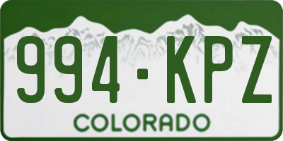 CO license plate 994KPZ