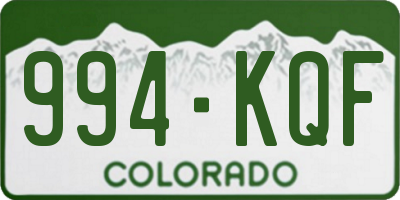 CO license plate 994KQF