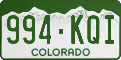 CO license plate 994KQI