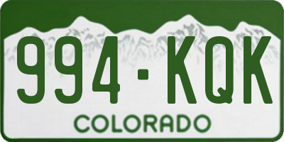 CO license plate 994KQK