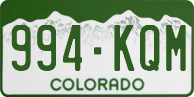 CO license plate 994KQM