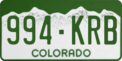 CO license plate 994KRB