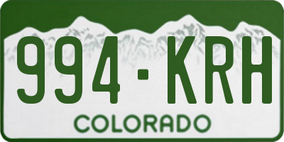 CO license plate 994KRH