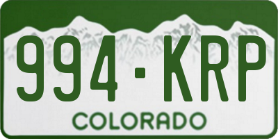 CO license plate 994KRP