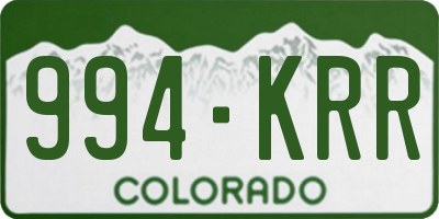 CO license plate 994KRR