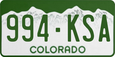 CO license plate 994KSA