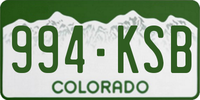 CO license plate 994KSB