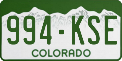 CO license plate 994KSE