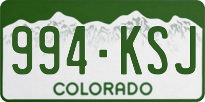 CO license plate 994KSJ