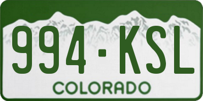 CO license plate 994KSL