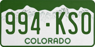 CO license plate 994KSO