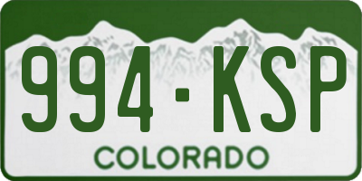 CO license plate 994KSP
