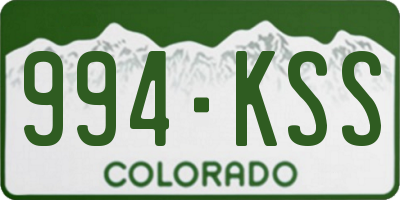 CO license plate 994KSS