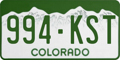 CO license plate 994KST