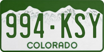CO license plate 994KSY