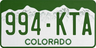 CO license plate 994KTA