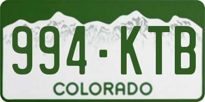 CO license plate 994KTB
