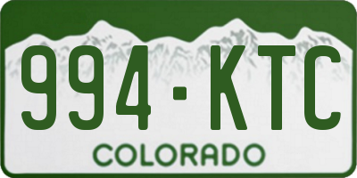 CO license plate 994KTC