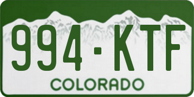 CO license plate 994KTF