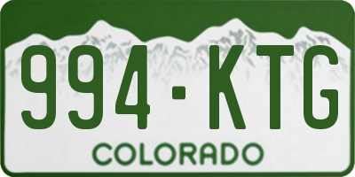 CO license plate 994KTG