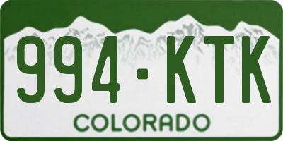 CO license plate 994KTK