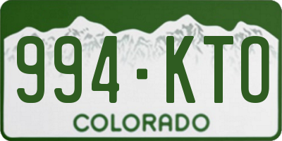 CO license plate 994KTO
