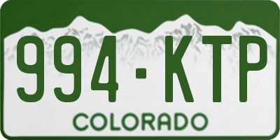CO license plate 994KTP