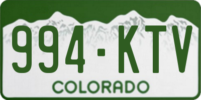 CO license plate 994KTV