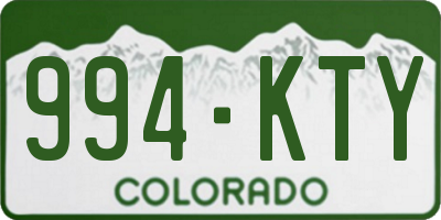 CO license plate 994KTY