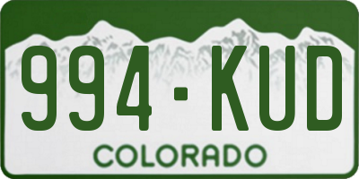 CO license plate 994KUD