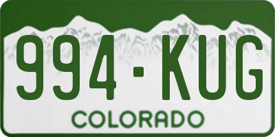CO license plate 994KUG