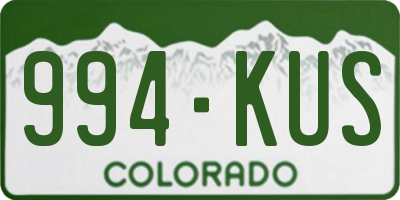 CO license plate 994KUS