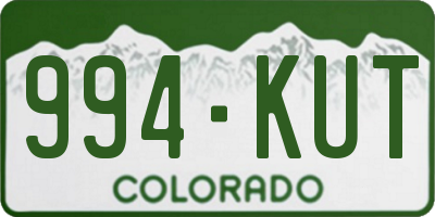 CO license plate 994KUT