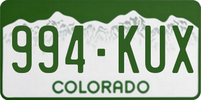 CO license plate 994KUX