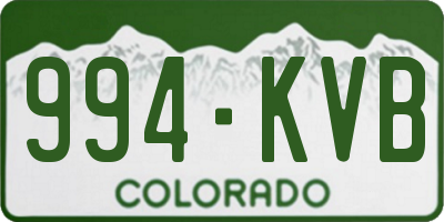 CO license plate 994KVB