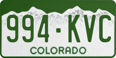CO license plate 994KVC