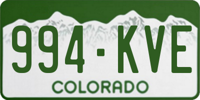 CO license plate 994KVE
