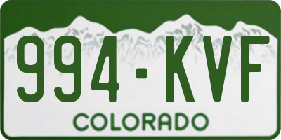 CO license plate 994KVF