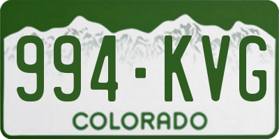 CO license plate 994KVG