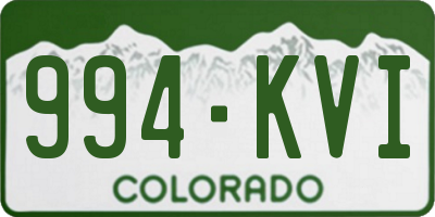 CO license plate 994KVI