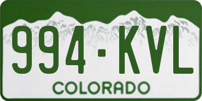 CO license plate 994KVL