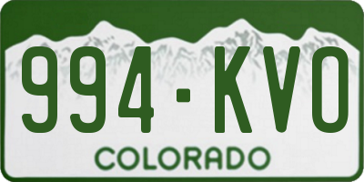 CO license plate 994KVO