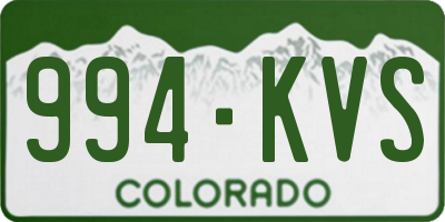 CO license plate 994KVS