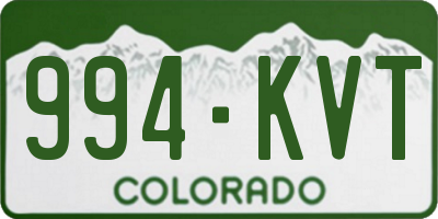CO license plate 994KVT